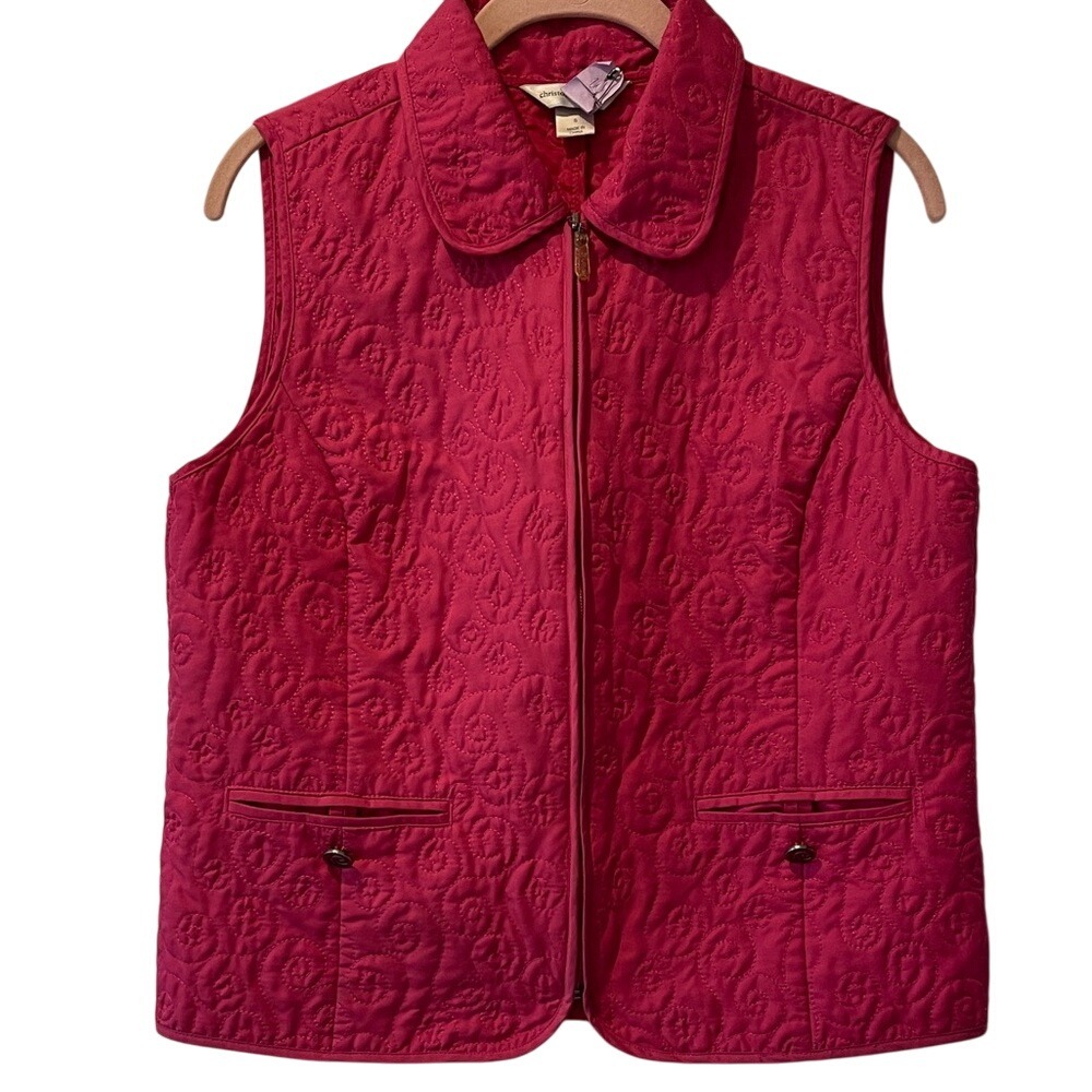 Christopher & Banks Pink Embroidered Vest Small